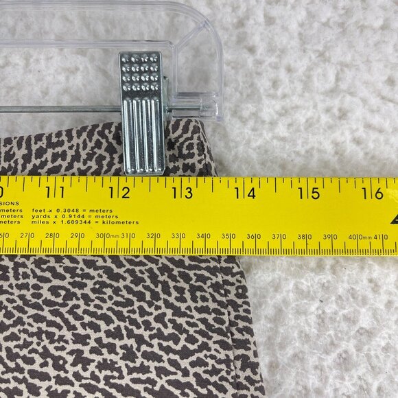 Ann Taylor LOFT Petites Brown Animal Print A-Line Skirt Womens Zip Up Size 0P - Picture 4 of 11